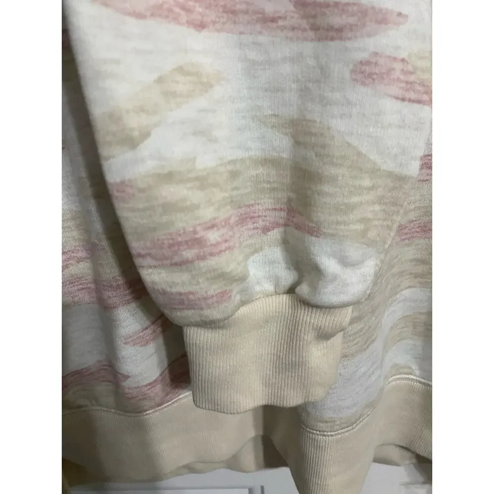 Old Navy Camo Oversize Sweatshirt Tunic Beige Pink Size S Tall